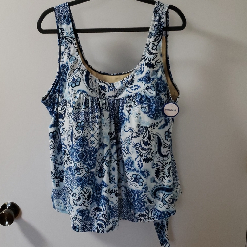 Side Tie Blouson Tankini Short Swim Set